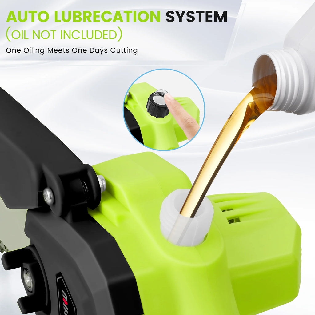 6 Inch Mini Chainsaw Set with Oiler System & 21V Battery, Cordless Electric Chainsaw,New