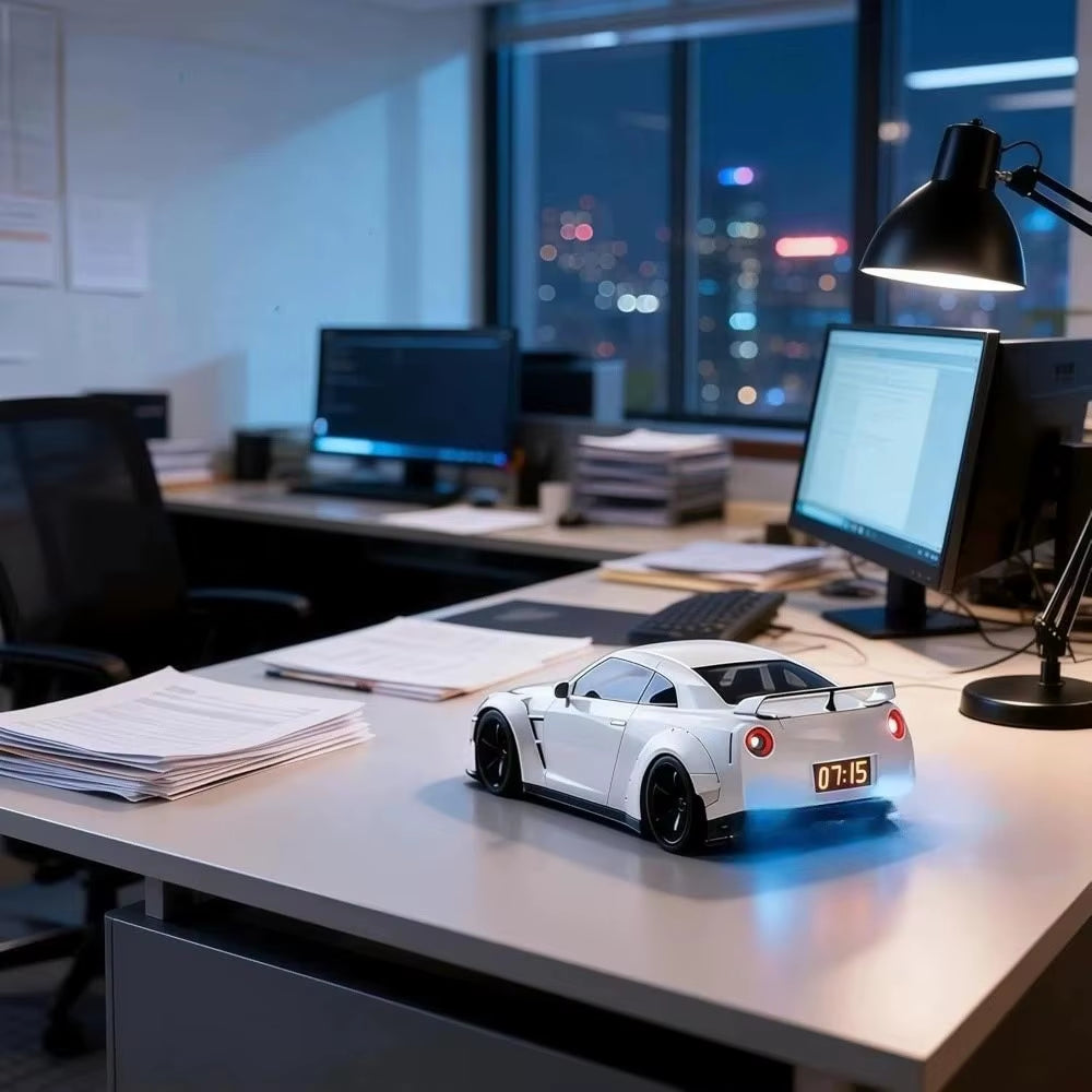 New LED Display Hyper-Car Alarm Clock Portable Super Car Shaped Novelty Alarm Clock Creative Digital Clock for Car Enthusiasts