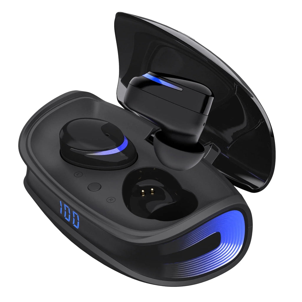 Wireless Earbuds, Bluetooth 5.0 Headphones IPX8 Waterproof, Hight-Fidelity Stereo Sound Quality, Built-In Mic LED Charging Case & 21 Hours Playtime, for Phones Laptops Running Gym