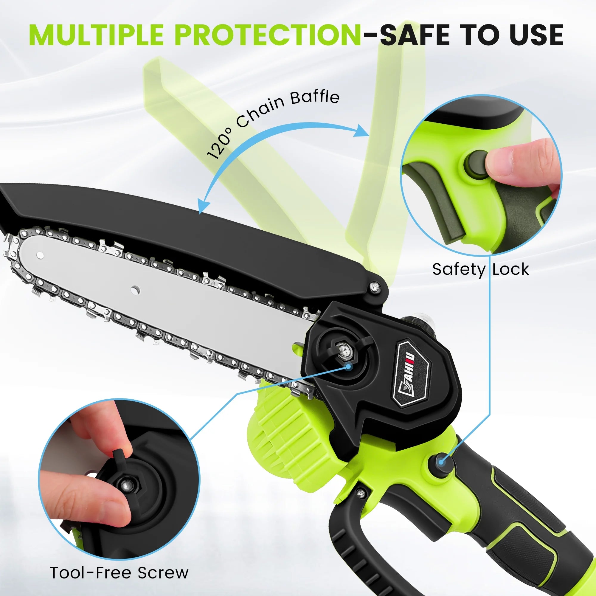 6 Inch Mini Chainsaw Set with Oiler System & 21V Battery, Cordless Electric Chainsaw,New