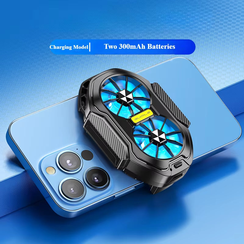 FS01 Dual Fan Rechargeable Mobile Phone Cooler Mini Back Clip USB Radiator Long Lasting Stronger Cooling Air for 62-92Mm Phone
