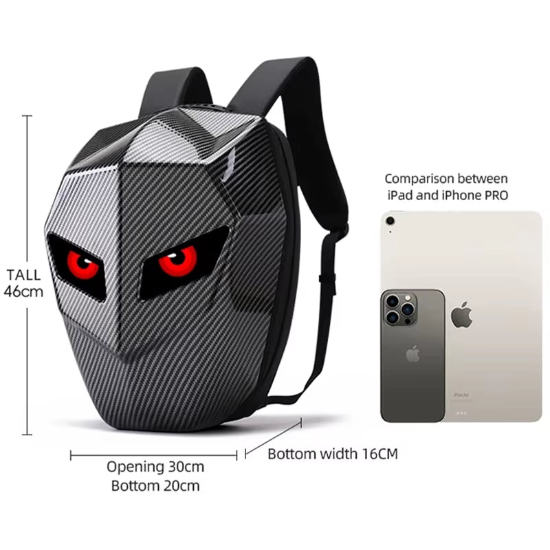 Men'S Large Capacityled Hard Shell Backpack Motorcycle Riding Helmet Women'S Business Travel Waterproof Laptop Luminous Backpack