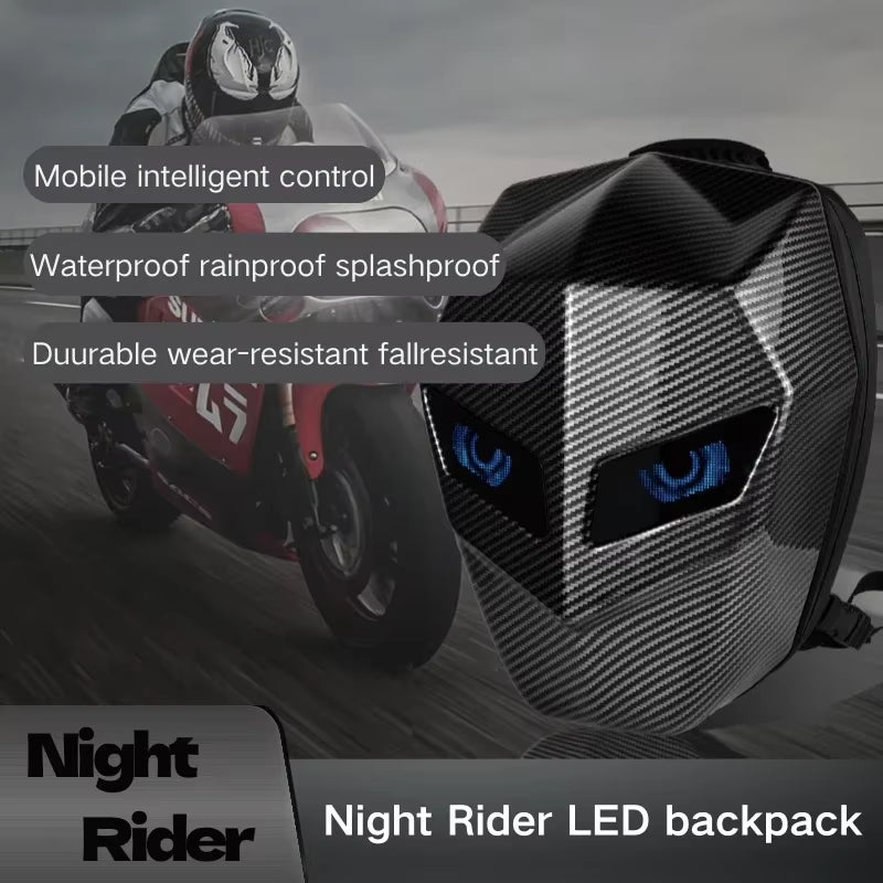 Men'S Large Capacityled Hard Shell Backpack Motorcycle Riding Helmet Women'S Business Travel Waterproof Laptop Luminous Backpack