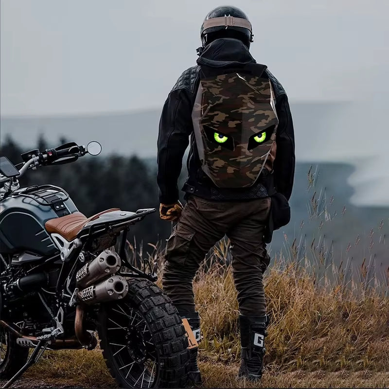 Men'S Large Capacityled Hard Shell Backpack Motorcycle Riding Helmet Women'S Business Travel Waterproof Laptop Luminous Backpack