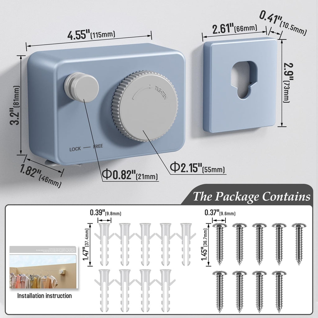 Retractable Clothesline for RV Laundry Room & Outdoor Yard - Heavy Duty Anti-Sag
