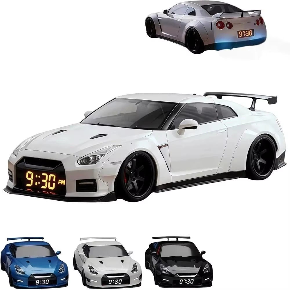 New LED Display Hyper-Car Alarm Clock Portable Super Car Shaped Novelty Alarm Clock Creative Digital Clock for Car Enthusiasts