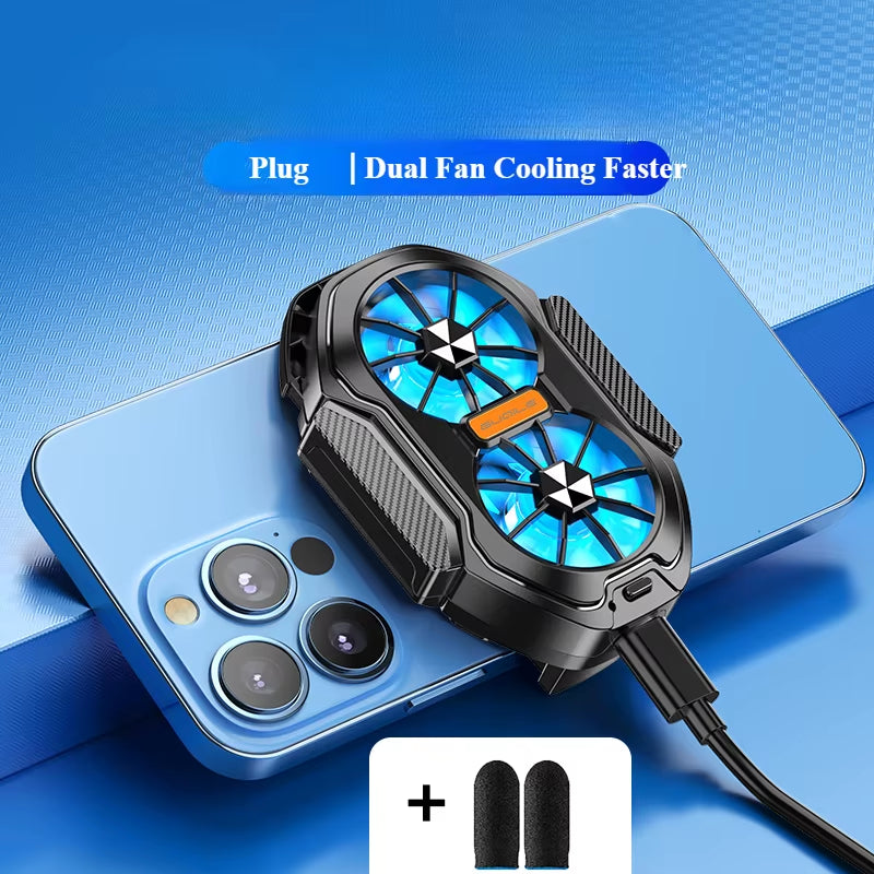 FS01 Dual Fan Rechargeable Mobile Phone Cooler Mini Back Clip USB Radiator Long Lasting Stronger Cooling Air for 62-92Mm Phone
